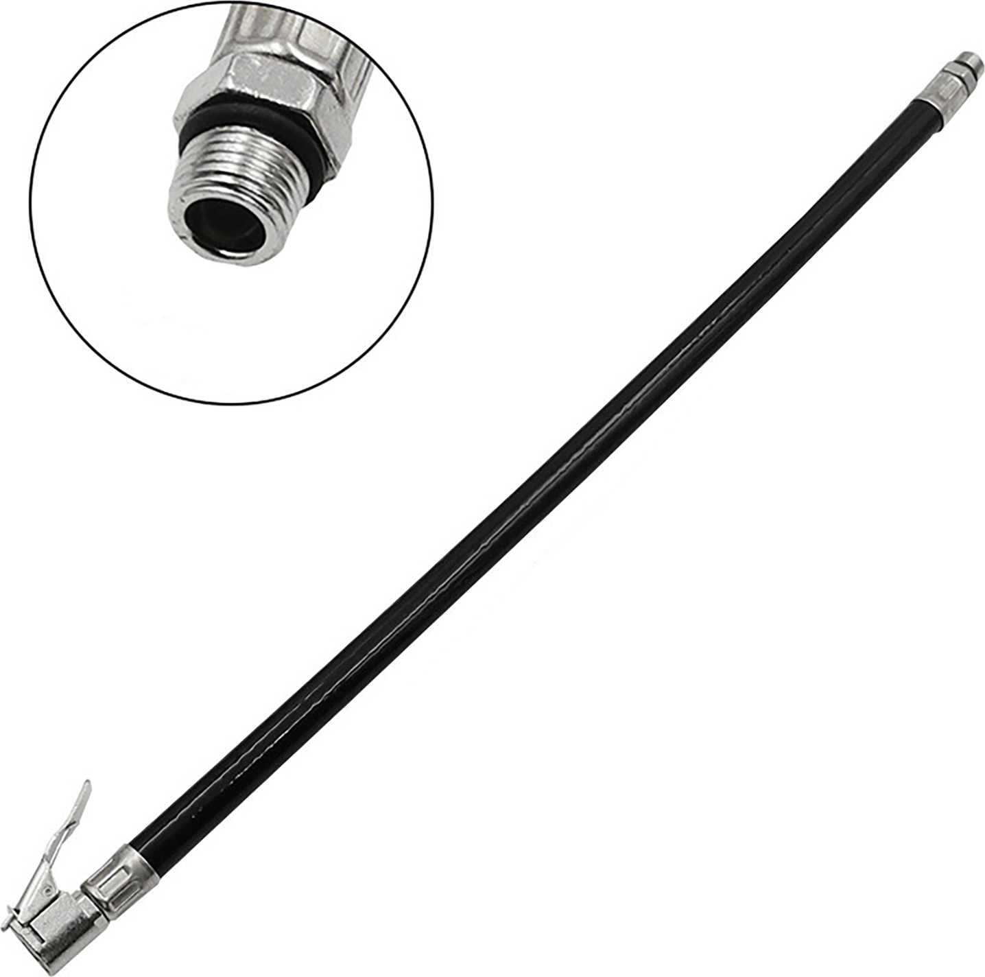 Bmen Reifen-Inflationsrohr-Kee-resistentes Fädendesign aufblasen Gummi-Fahrrad-Luft-Inflatorschlauch für Workshop-Schwarz 3505672@brem