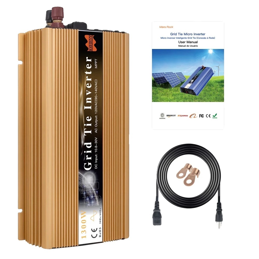 Solárny mikrostriedač pripojený k sieti, čistá sínusoida, domáce spotrebiče, zlatý, 110 V, 36 V (20-50 V DC)