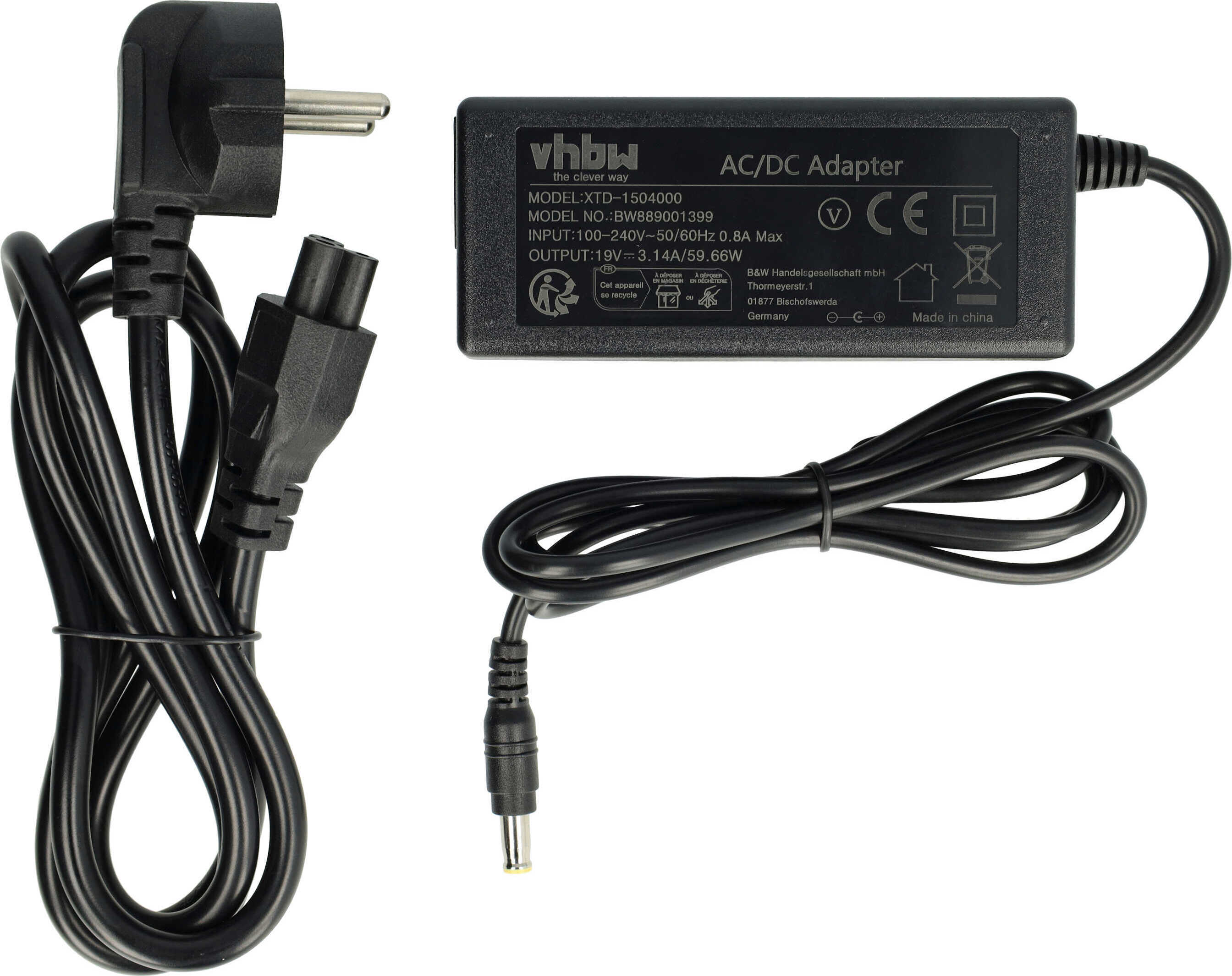 vhbw Netzteil kompatibel mit Samsung TransPort ZX 60, TransPort XT2, TransPort XT, TransPort VX, TransPort LT, V8095CX Sauger-Ladestation - Schwarz