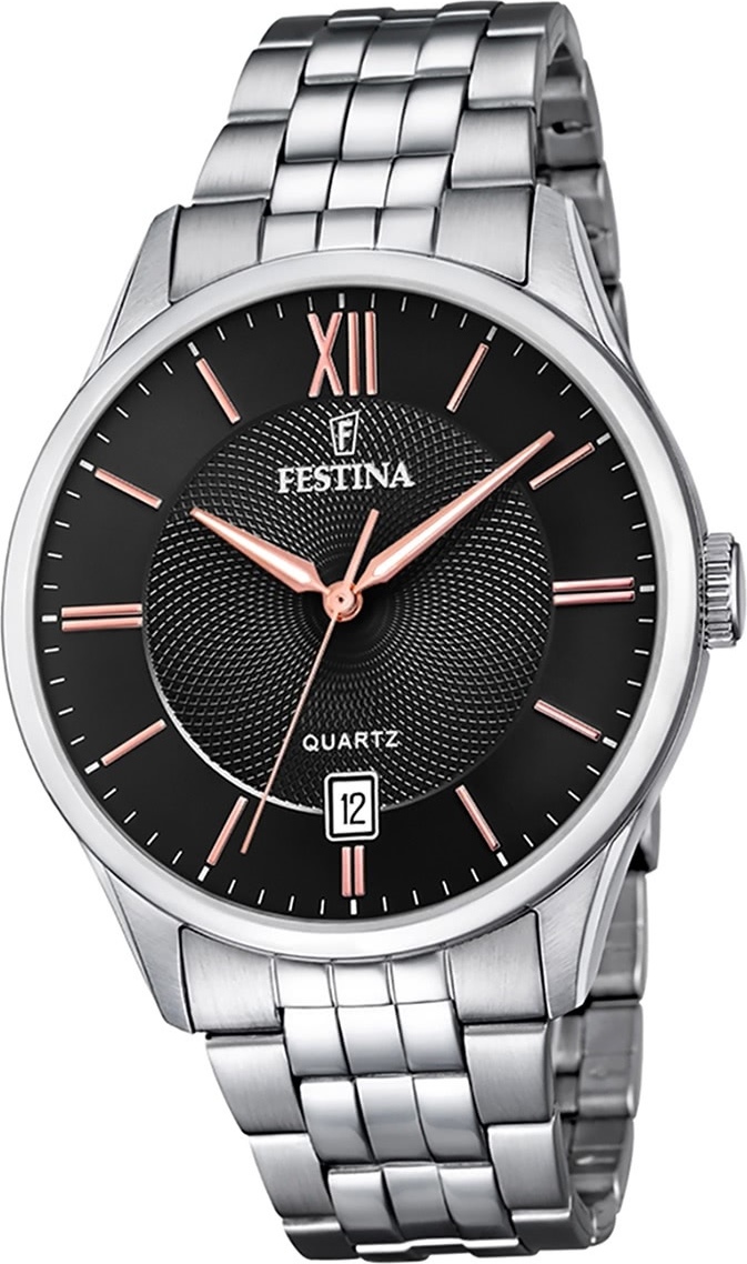 Festina pánske hodinky z nehrdzavejúcej ocele F20425/6 náramkové hodinky Silver Classic D2UF20425/6