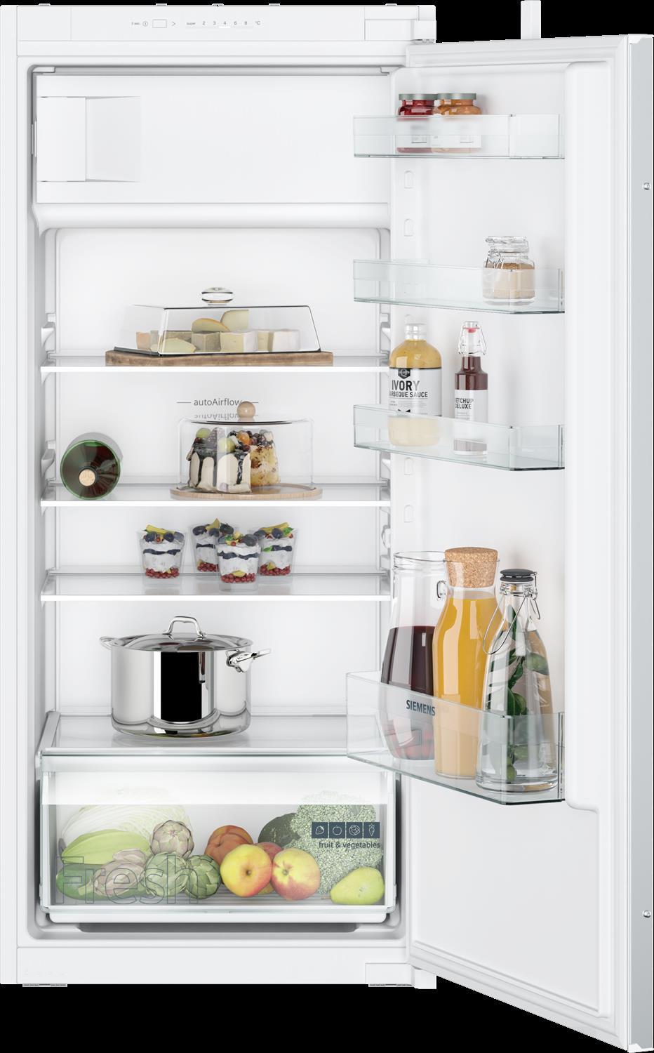 Siemens iQ100, Vstavaná chladnička s mrazničkou, 122,5 x 56 cm, ťahaný záves, KI42LNSE0