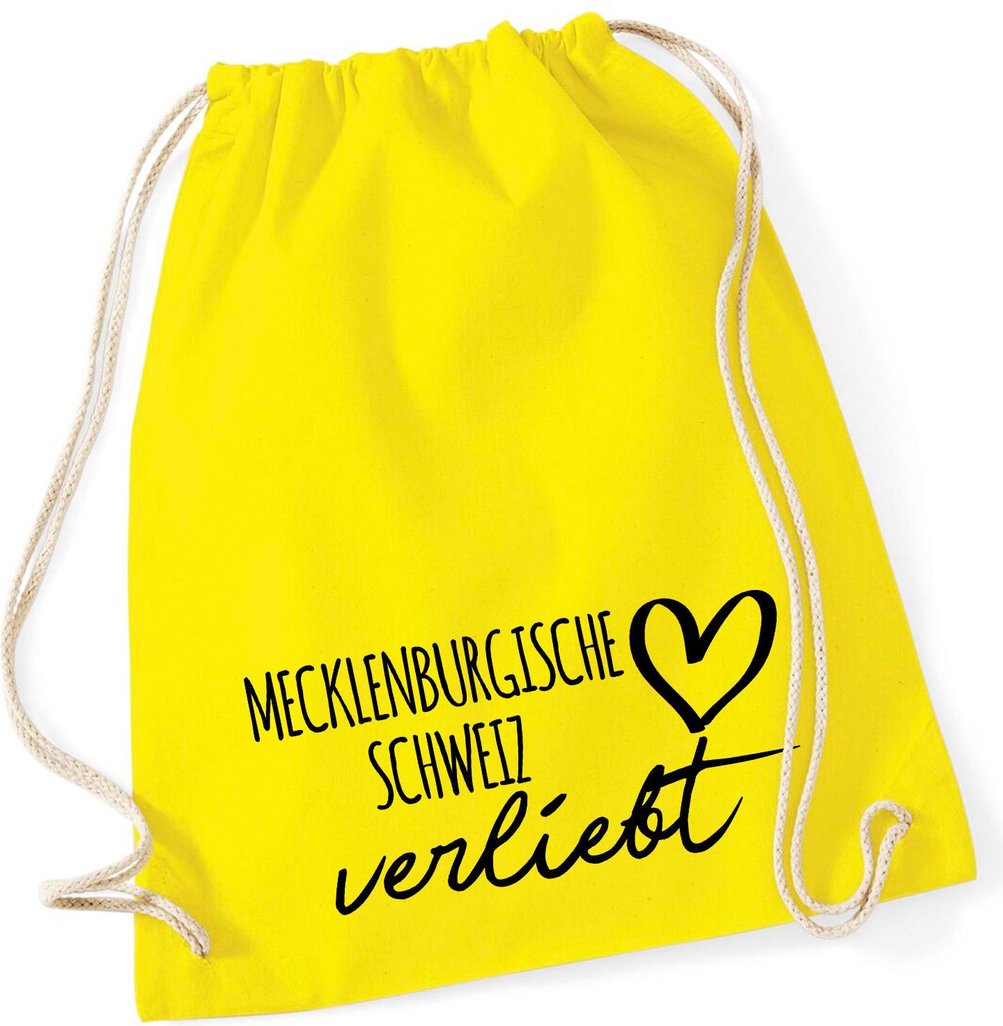 Hellweg Druckerei Huuraa Beutel Mecklenburgische Schweiz verliebt Geschenk 12 Liter Yellow Baumwolle Mecklenburgische Schweiz Souvenir 5057TB-YEL