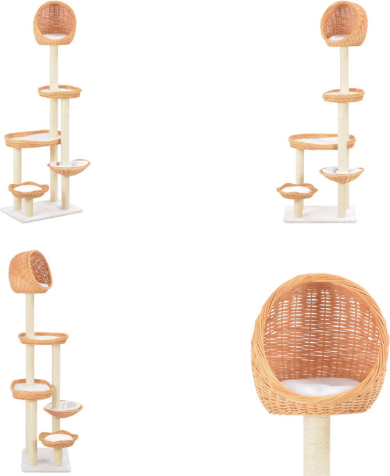 vidaXL Katzen Kratzbaum Sisal Natürliches Weidenholz - Kratzbaum - Kratzbäume - Naturholz Kratzbaum - Naturholz Kratzbäume