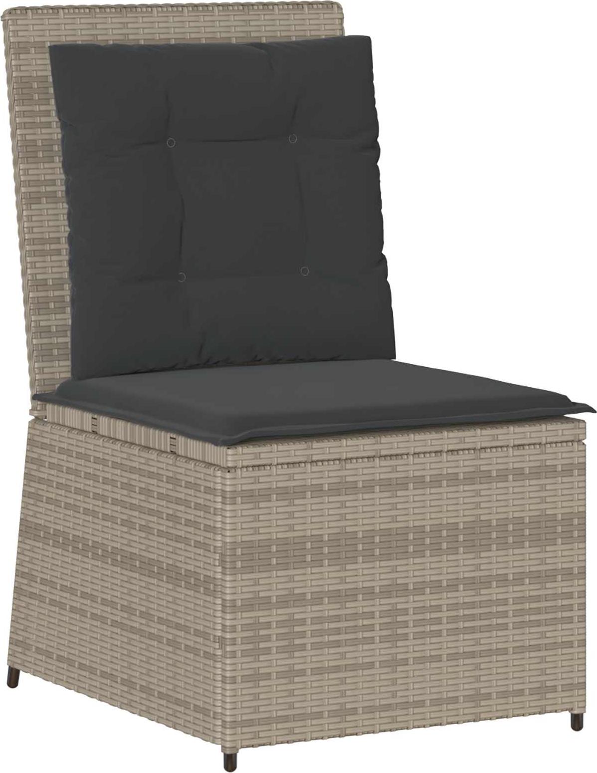 vidaXL Záhradná pohovka s vankúšmi svetlosivá polyratan