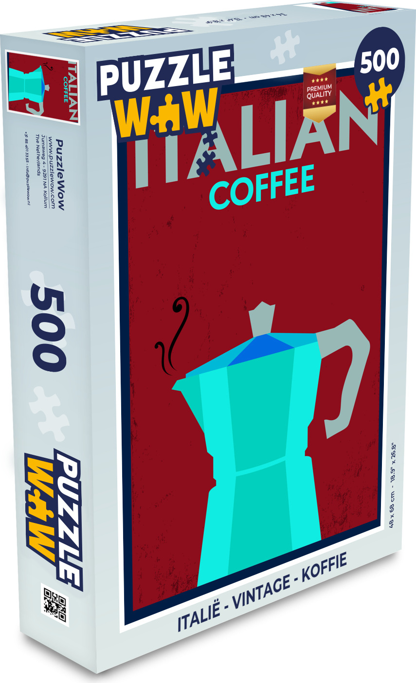 MuchoWow® Puzzle 500 Teile Italien - Jahrgang - Kaffee - Zitate - Italienischer Kaffee - Denken - Spiel - Toy 137|48951538