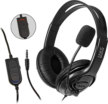 Stereo Gaming Headset für PS4, PS5 und PC, kabelgebunden mit 3,5 mm Klinke Eaxus 78190