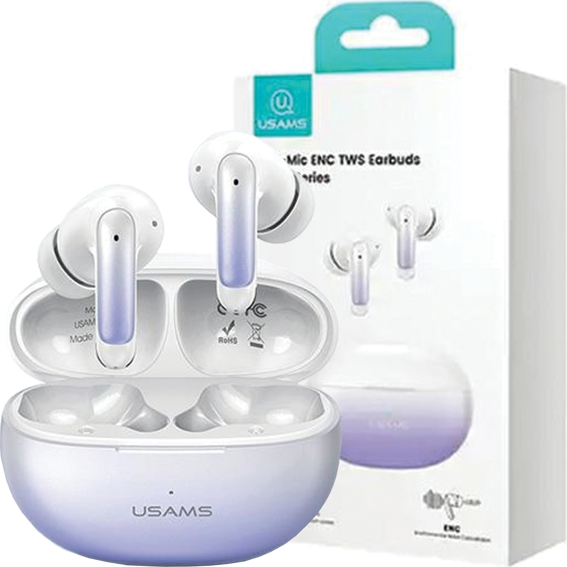 Usams Bluetooth slúchadlá 5.3 Tws X-Don Series Enc Wireless Purple Gradient/Purple Blue Bhuencxd04 (Us-Xd19)