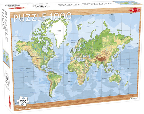 Tactic World Map 1000 pcs, 1000 Stück(e), Landkarten, 9 Jahr(e) 58263
