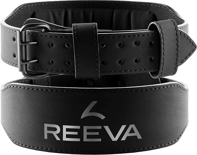 Reeva Gewichthebergürtel Mikrofaser Leder - Gewichthebergürtel - 6mm - Schwarz - L 48656