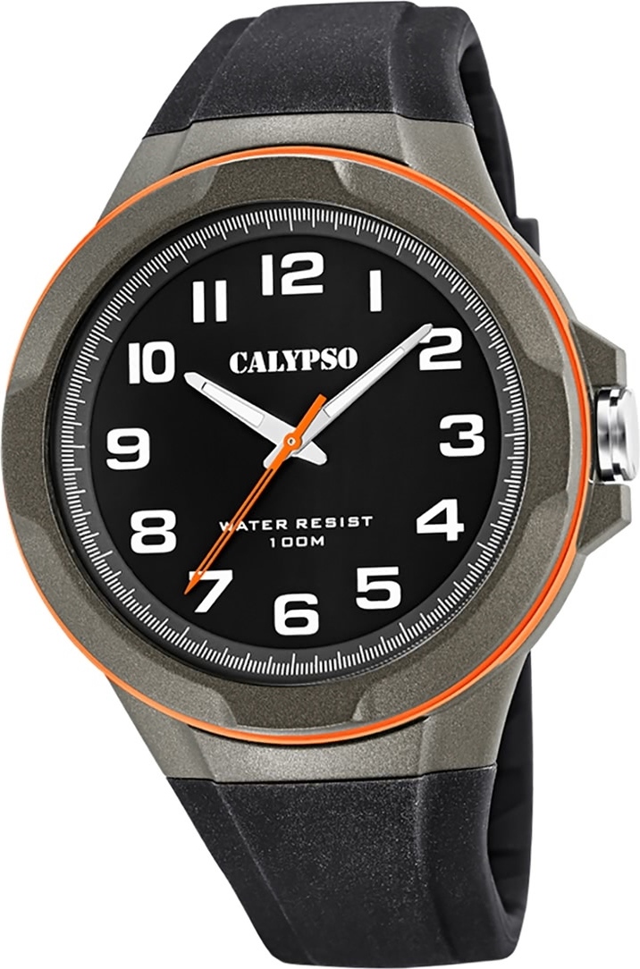 Calypso plastové pánske hodinky pre mladých K5781/4 analógové náramkové hodinky čierne D2UK5781/4