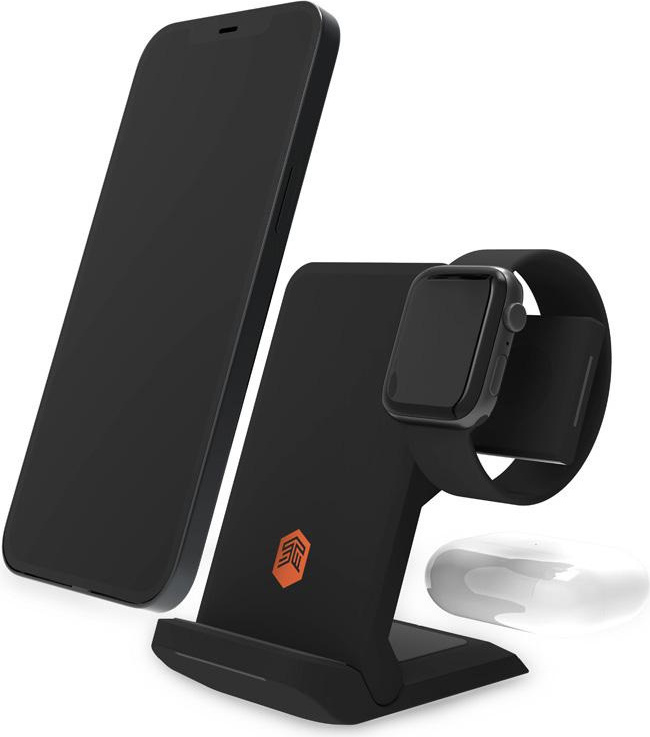 STM ChargeTree Go nabíjacia stanica 3 v 1 pre telefón, AirPods, Apple Watch - čierna