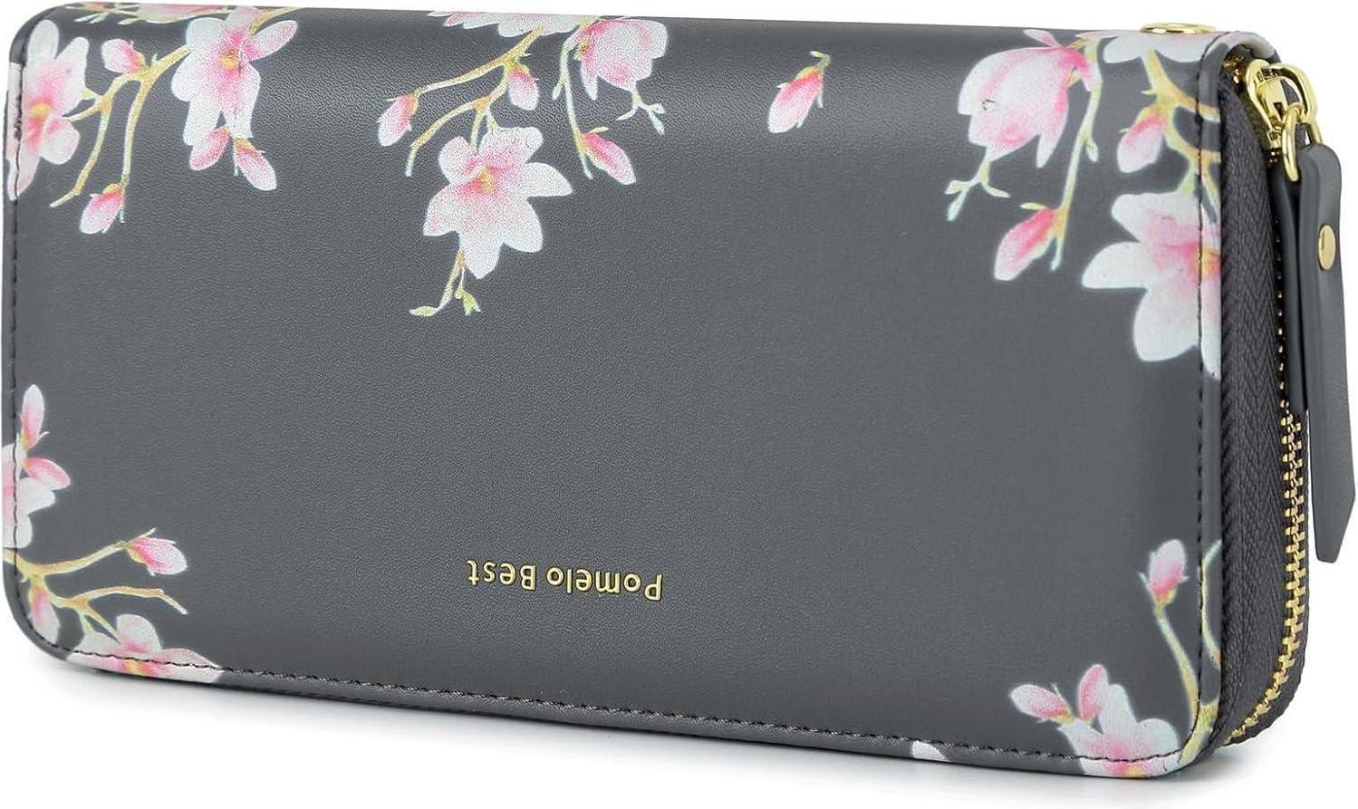 Sonstige Damen Geldbörse Langformat Blumen Prägung RFID Portemonnaie viele Fächer