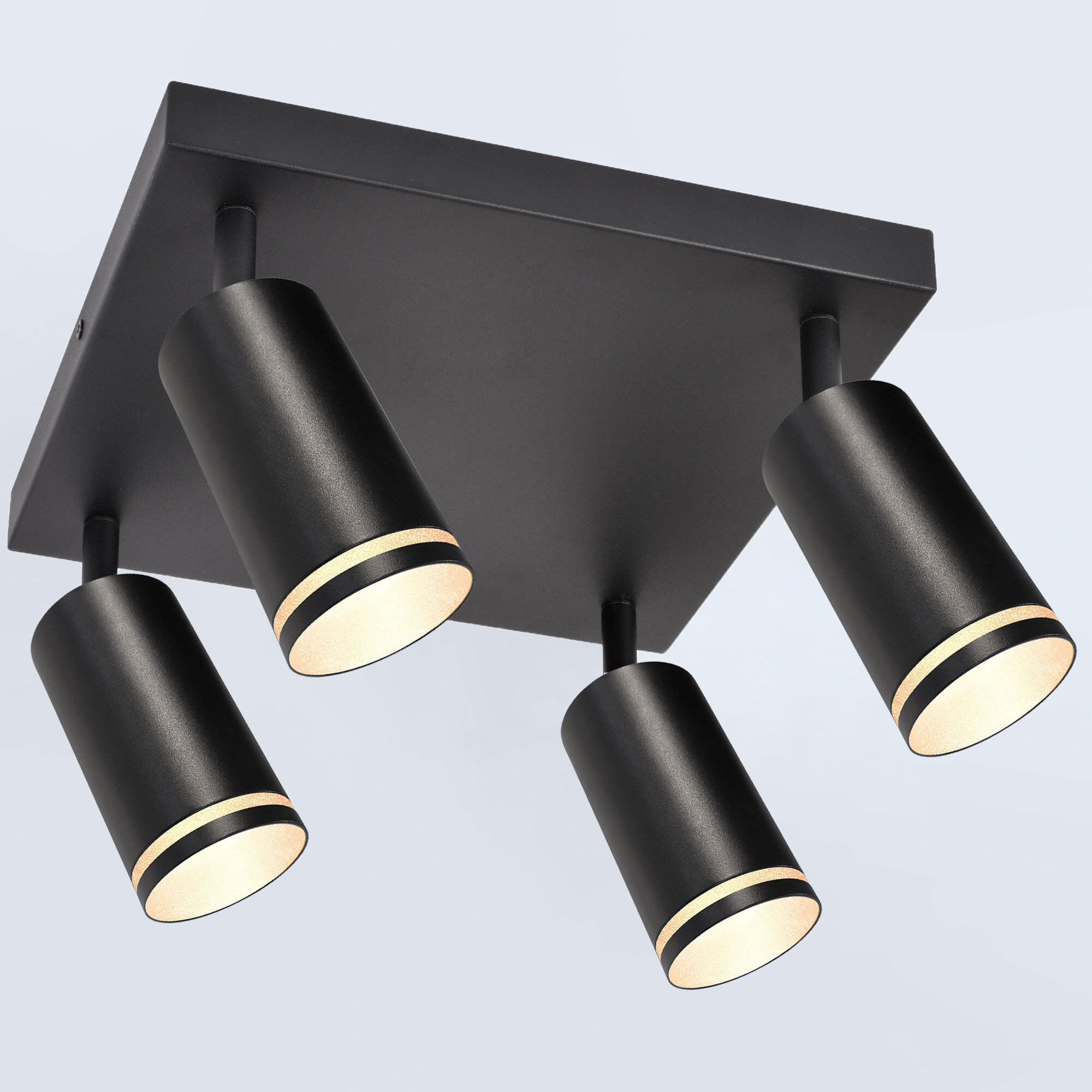Maxkomfort GmbH Prime Spot 867-4-BK Deckenleuchte mit Acrylring, Schwarz, 4x GU10 MD-PrimeSpot-867-4-BK