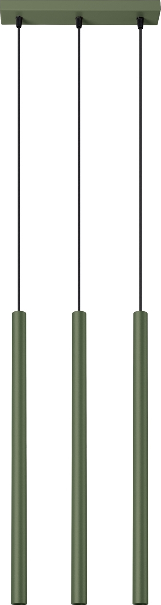 Pendelleuchte PASTELO 3P olivgrün 3xG9 8W Stahl 104x19.5x19.5cm Sollux Lighting