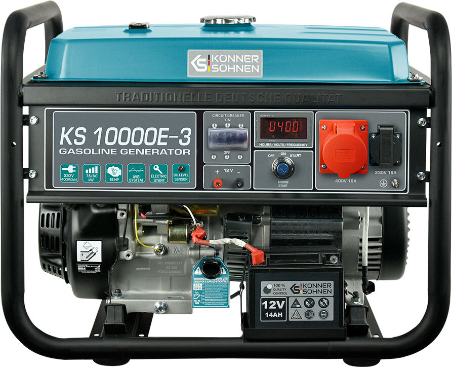 KS10000E-3 elektrocentrála generátor benzínový núdzový výkon 18 PS 4-takt s elektrickým štartérom