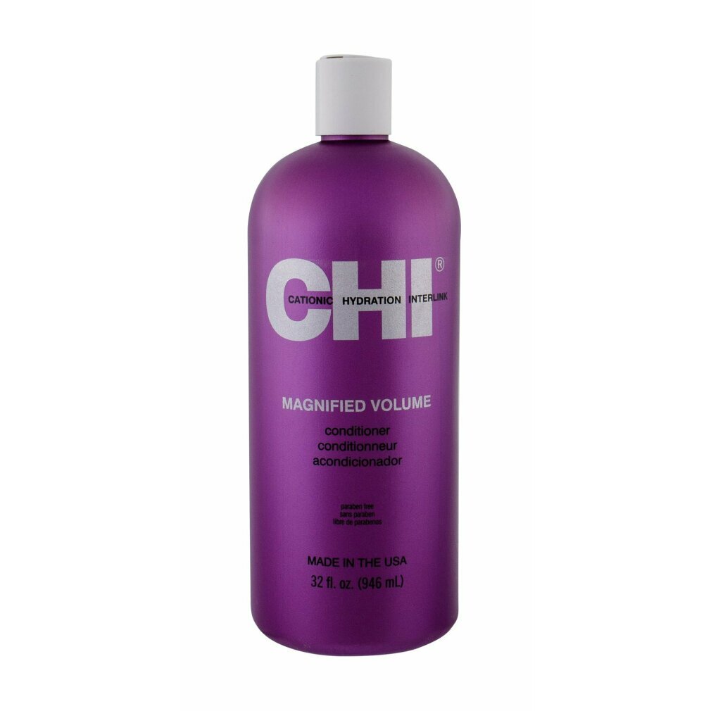 CHI Magnified Volume, Frauen, Entwirren, Glanz, Verstärkung, Lautstärke, 946 ml, Flasche, Water, Cetearyl Alcohol, Dicetyldimonium Chloride, Cetyl Alcohol, Behentrimonium Chlorde,..., Gluten, Paraben, Sulfat