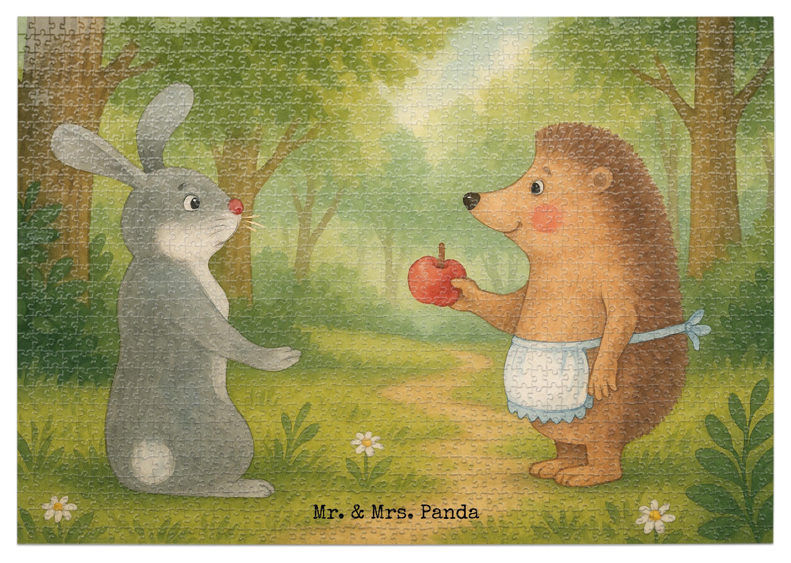 Mr. & Mrs. Panda Puzzle Hase Igel Design 1500 Teile - Weiß - Geschenk, Legespiel, 1000, Trösten, Trennungsschmerz, Tiermotive, Herzschmerz, 300, 500, 2000, und PD-1927518-STANDARD