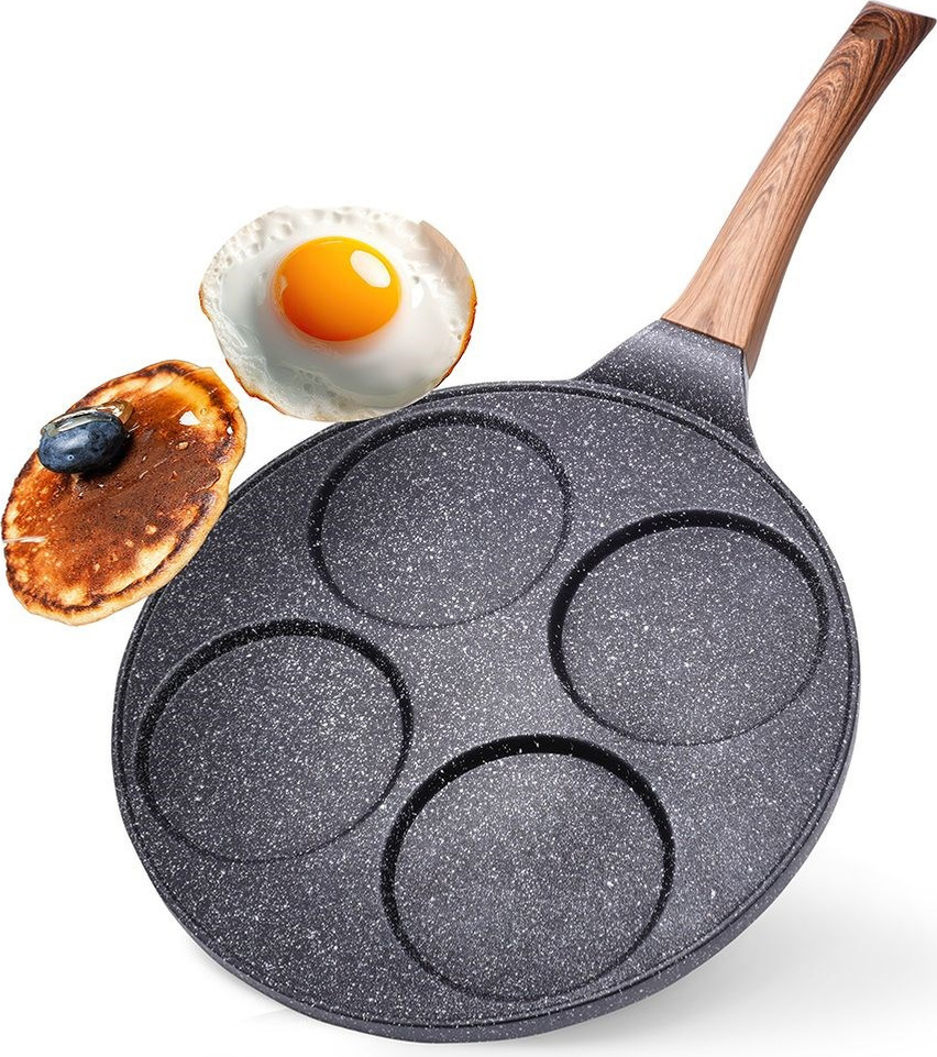 Vilde | Eierpfanne - Granitbeschichtung - Schwarz - 26 Cm - Antihaftbeschichtung - Pfanne Mit Vertiefungen