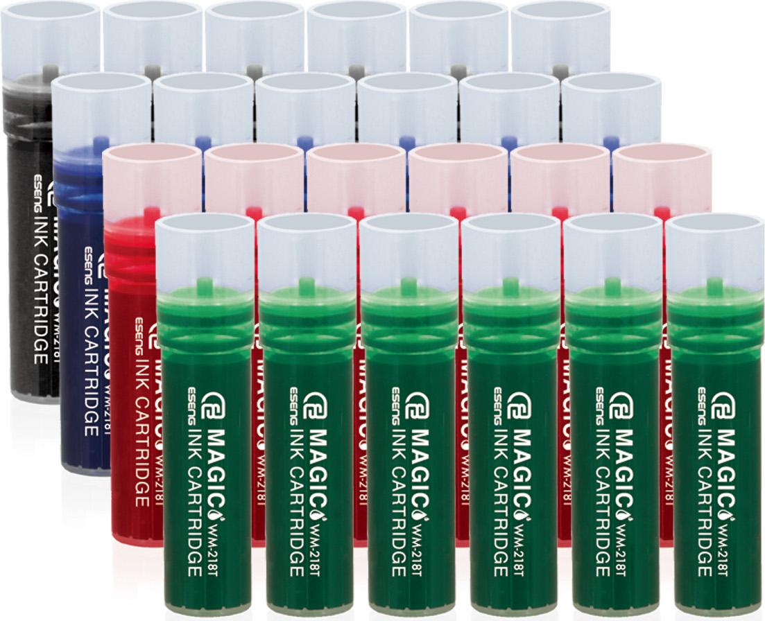 ESENG GmbH ESENG® Whiteboard Marker Nachfüllpatronen MAGIC WM-218T, schwarz blau rot grün 24 Patronen WM-218T-SBRG