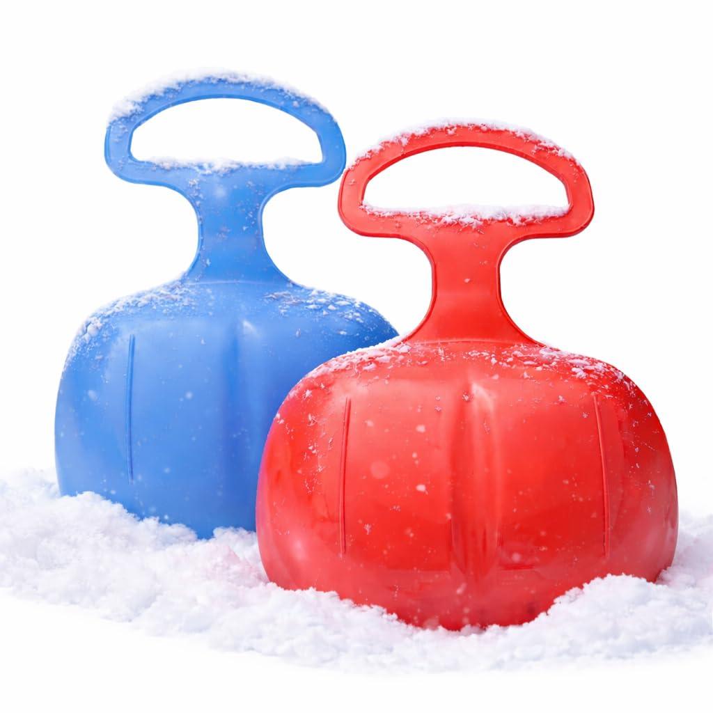 TK Gruppe 2er Bob Schlitten Set - blau & rot - zum Porutschen & Schlittenfahren für Kinder