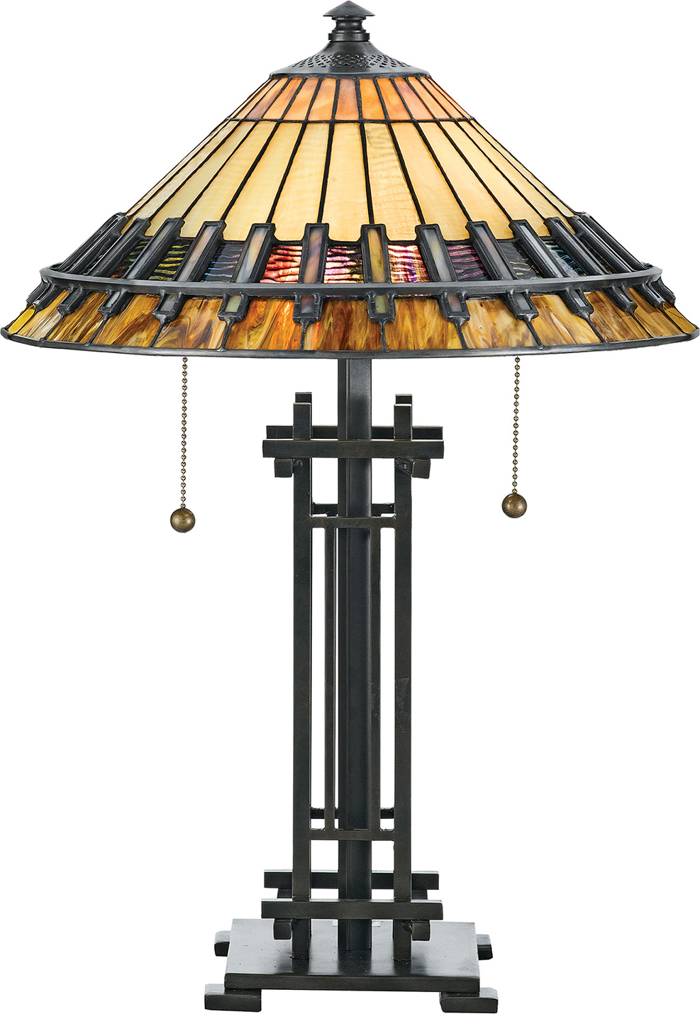 quoizel Tiffany Chastain Schreibtischlampe Bronze Stahl Vintage 2 Lichter E27 QZ-CHASTAIN-TL