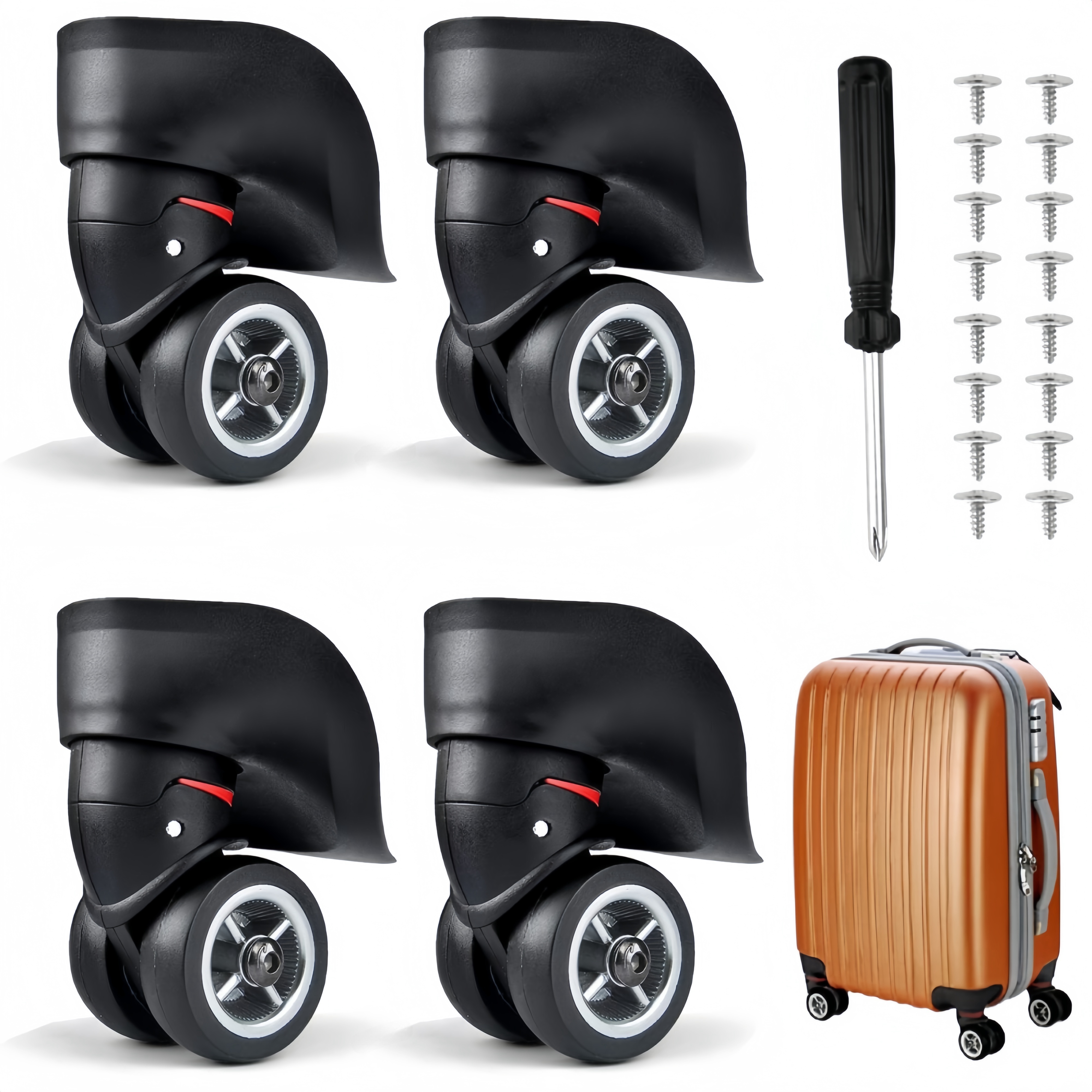 bedee 4 Stück Ersatzrad Räder Ersatz Rollen Ø 49mm für Gepäck Koffer Gepäckkoffer Trolley