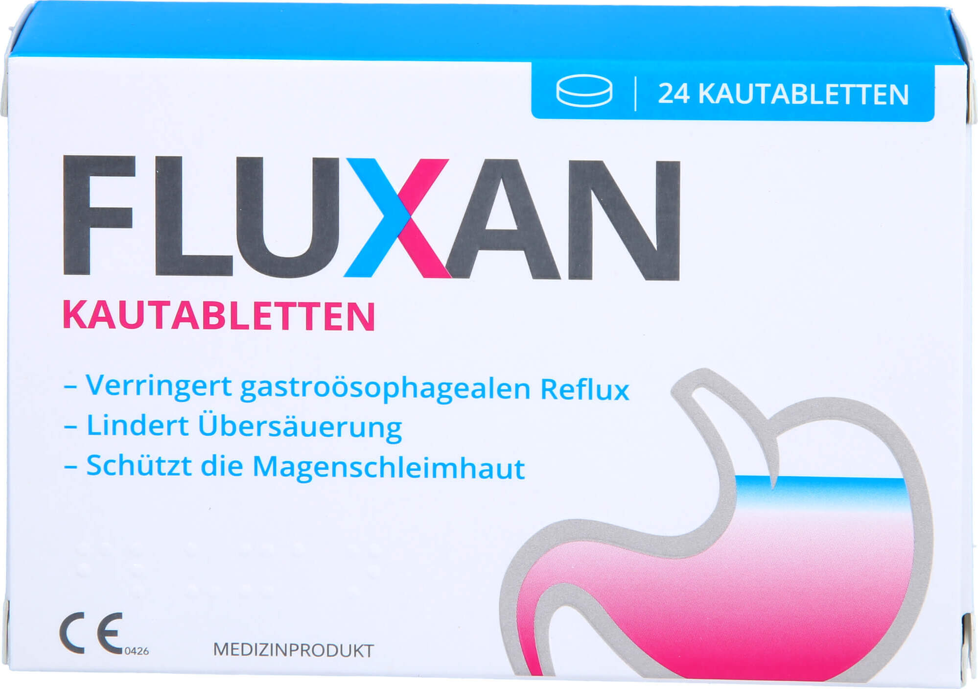 Ardeypharm GmbH Fluxan Kautabletten verringert gastroösophagealen Reflux und lindert Sodbrennen, 24 St. Kautabletten 16505073