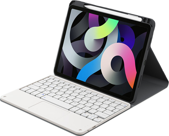 INF Tenké ochranné puzdro s klávesnicou s touchpadom pre iPad Čierna biela iPad 10 10,9 palca