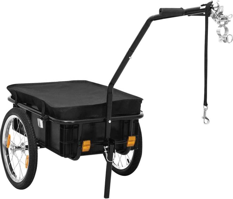 Fahrradanhänger und Handwagen 155x60x83 cm Stahl Schwarz