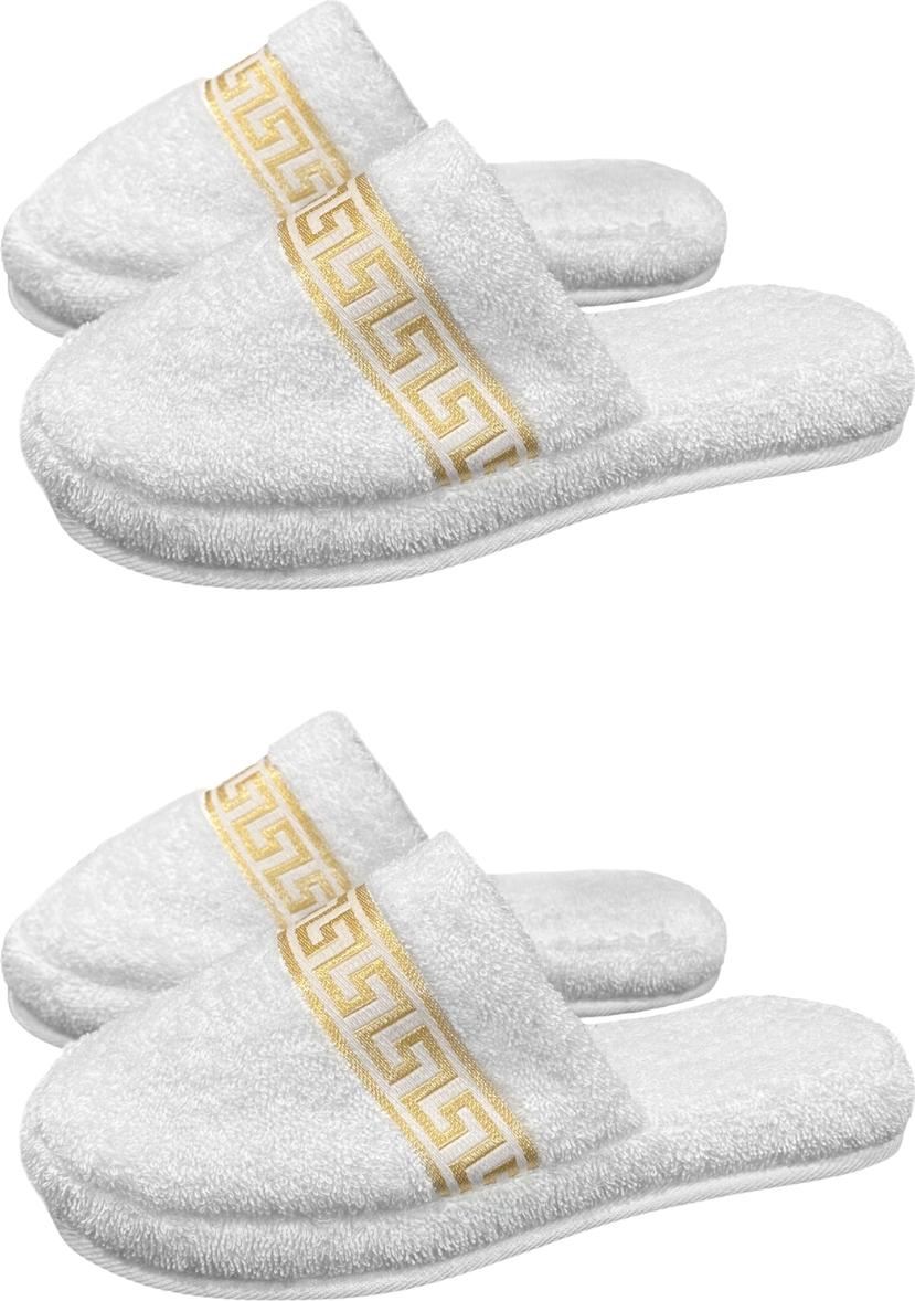 BELLE ARTI Hotelslipper weiss L - Gr 42 - 43 - 2er SET