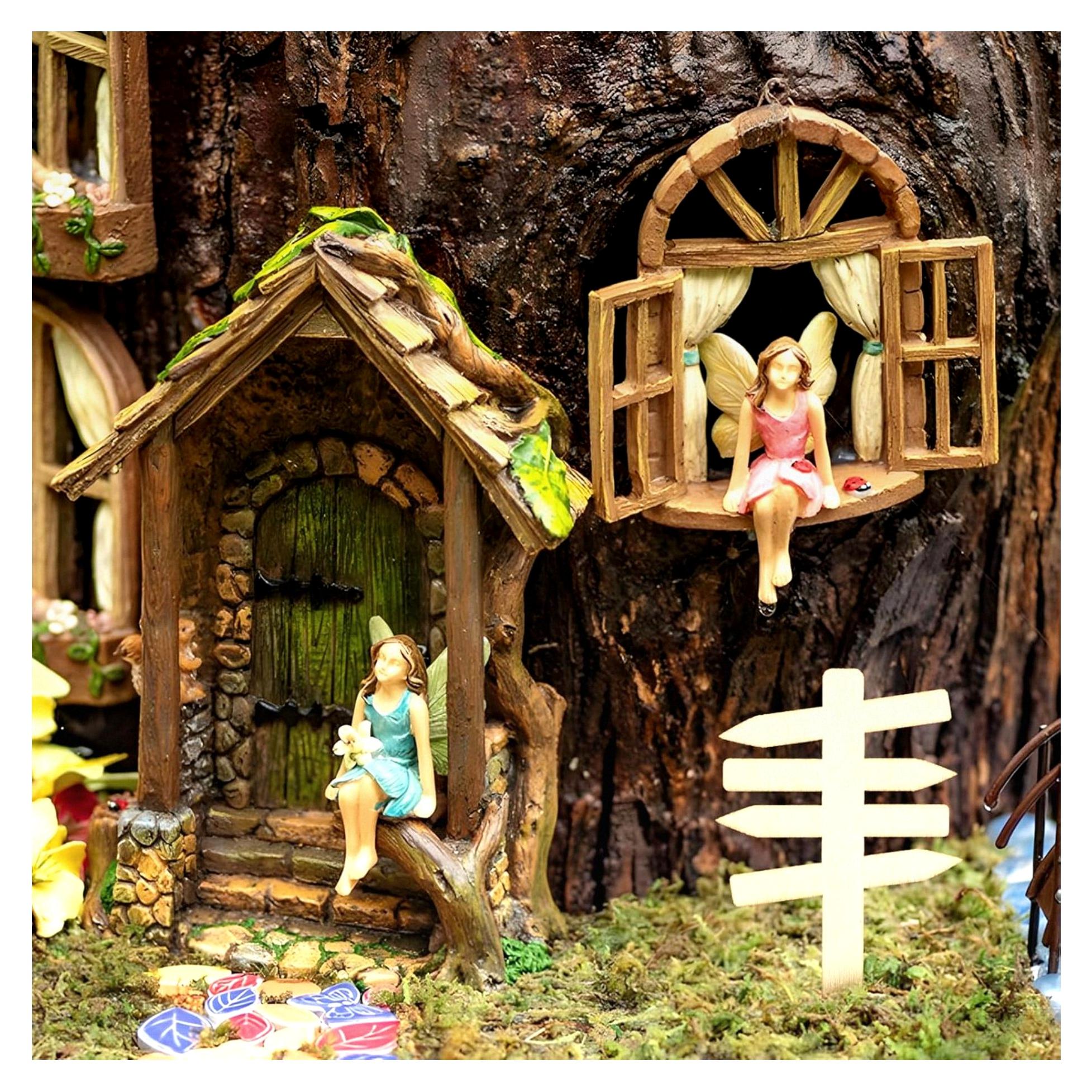 Markenlos 10 Stück Holz Miniatur Wegweiser, Miniatur Garten Wegweiser 7x5 cm DIY Schild für Miniaturgärten und Zwergenhäuser