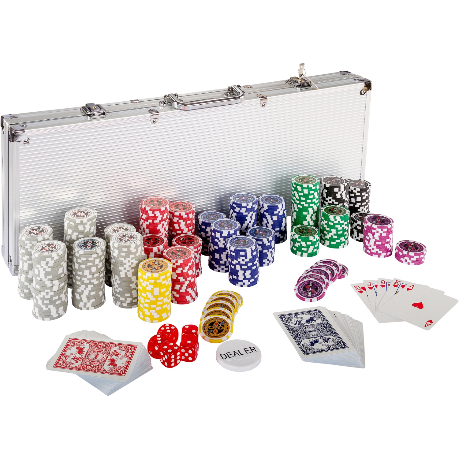 Profi Pokerkoffer Pokerset Poker Set 500er Laser Chips Schwarz Alu Koffer Jetons 