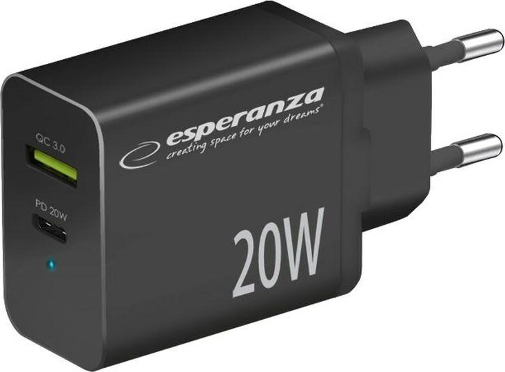 Esperanza EZC105K mains charger 20W Black