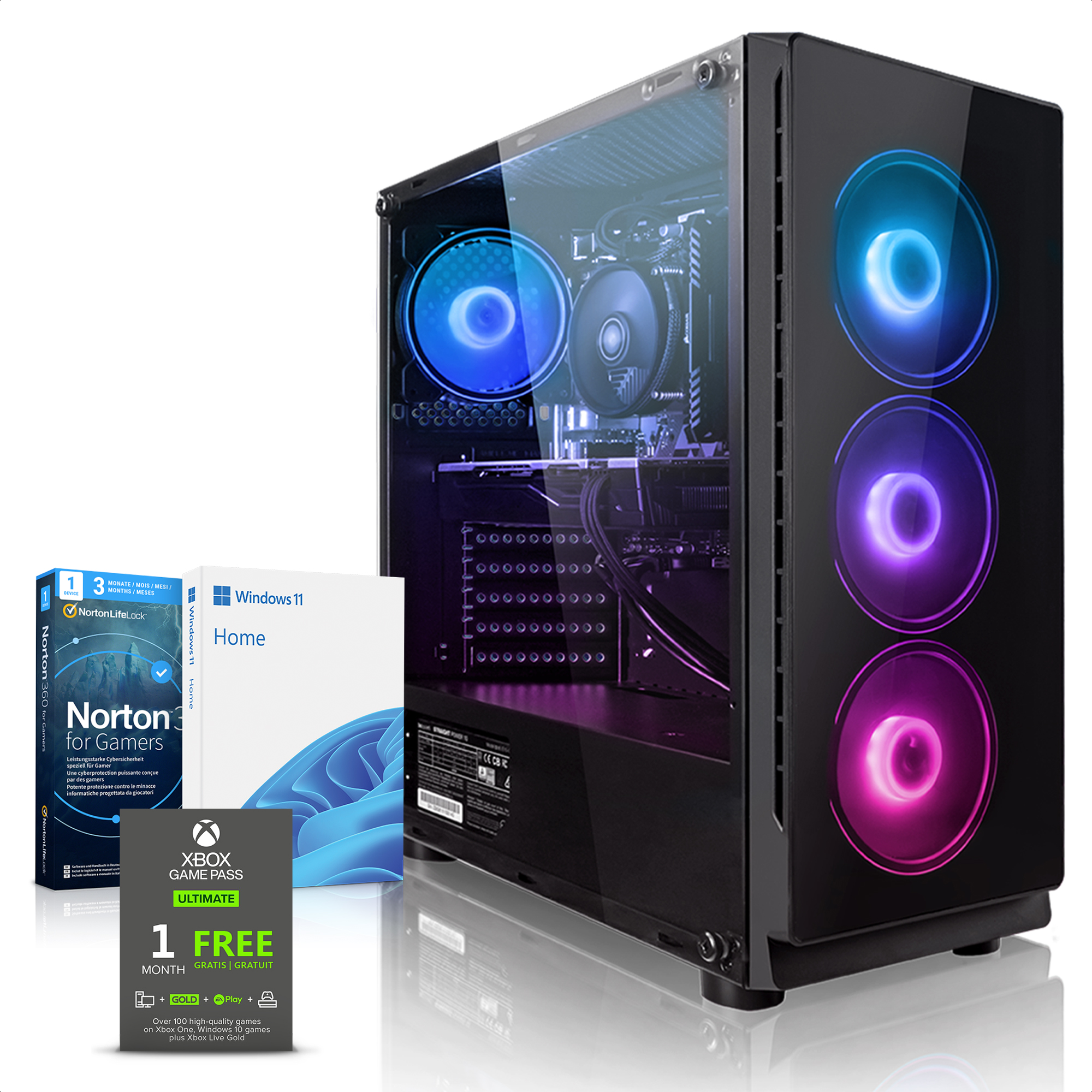 MEMORY PC Gaming-PC-Komplettsystem AMD Ryzen 5 5600G, Windows 11 Pro (64  Bit), Gaming PC mit AMD Ryzen™ 5 Prozessor, 16 GB RAM, 500 GB SSD, NVIDIA  GeForce RTX™ 3060 Ti, 8 GB
