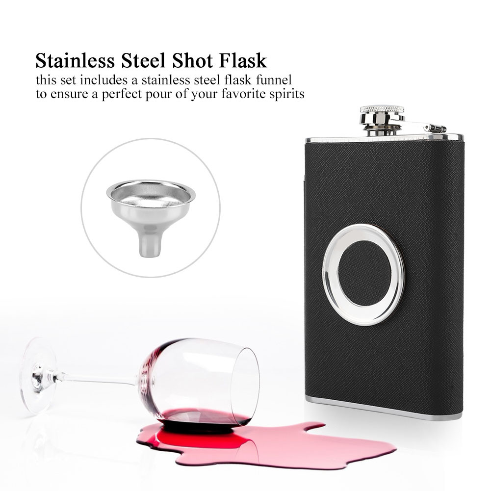 Cocosity Schnapsflasche aus Edelstahl, zusammenklappbares Schnapsglas, Flachmann, Flaschenset, Schnapsflasche mit großem Fassungsvermögen