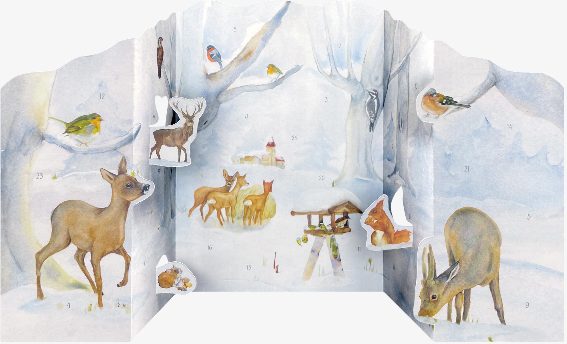 Korsch Adventskalender 'Tiere im Winterwald'