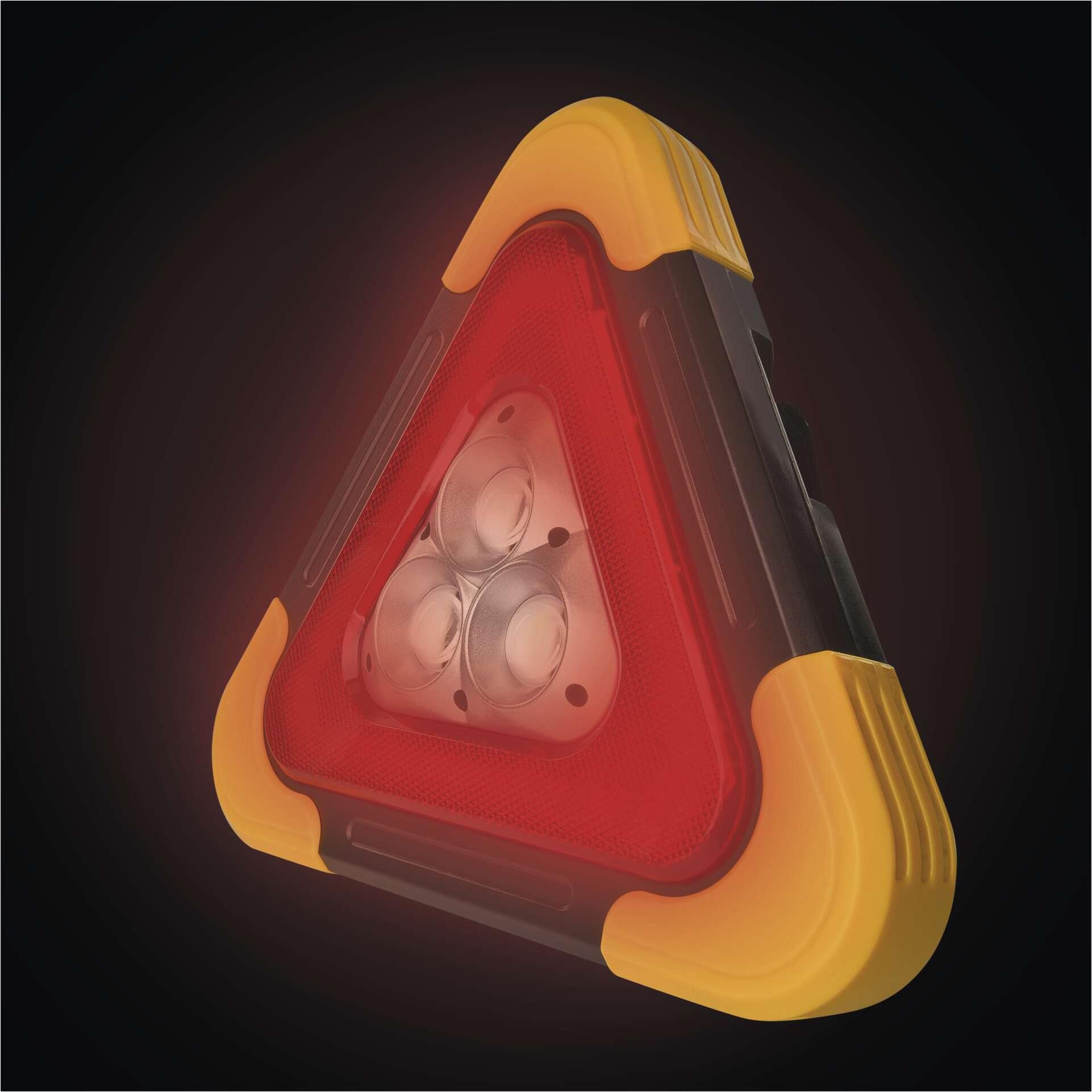 EMOS Aufladbarer LED Warndreieck mit 5 Lichtmodi inkl. Akku und USB-Ladekabel, Multifunktionelle Notfall-Leuchte mit Powerbank-Funktion, P4010