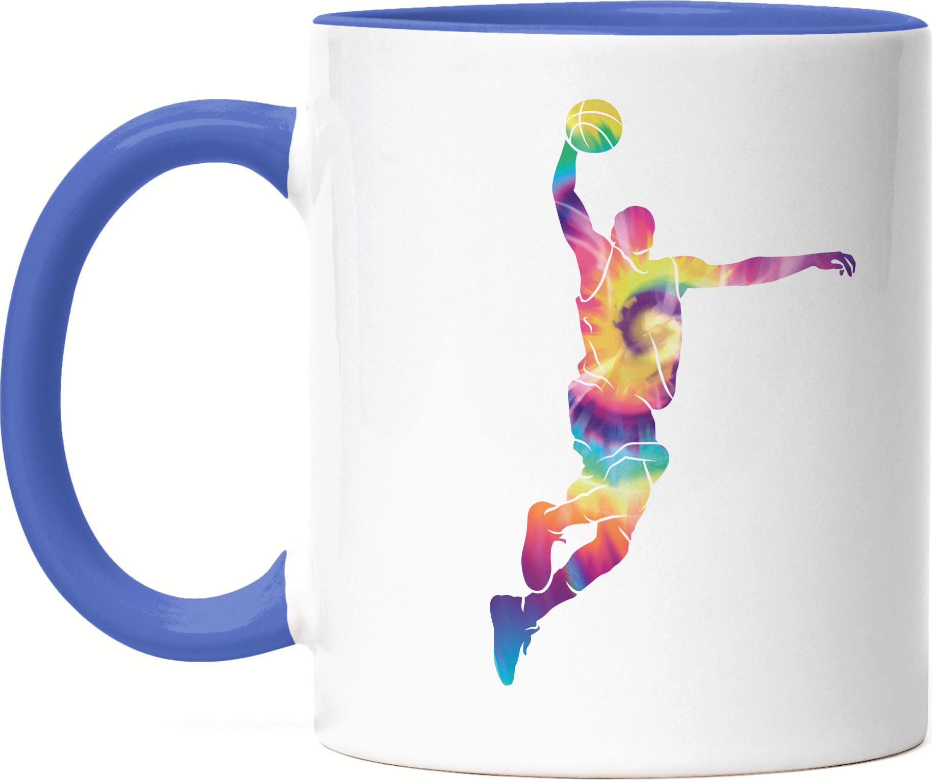 Hey!Print Basketball Tasse Blau Sport Mannschaft Spieler Korb Teamsport Gewinner Ballsport Jersey Team Mannschaftssport HP-1788-T-Blau