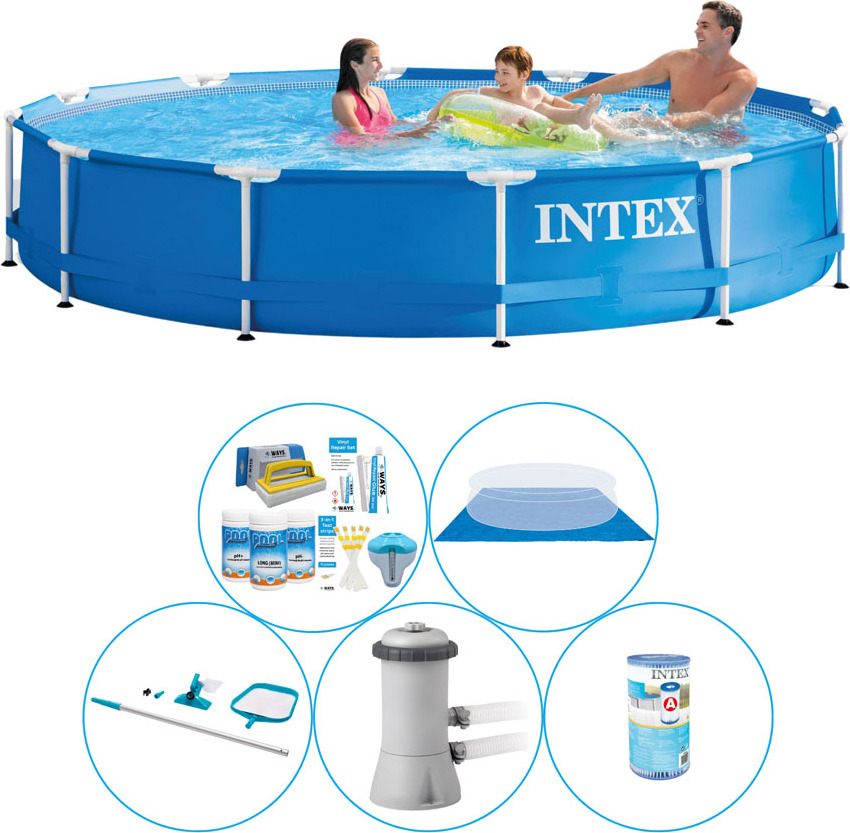 Bazén Combi Deal - 6-členný - Intex Kovový rám 366x76 cm