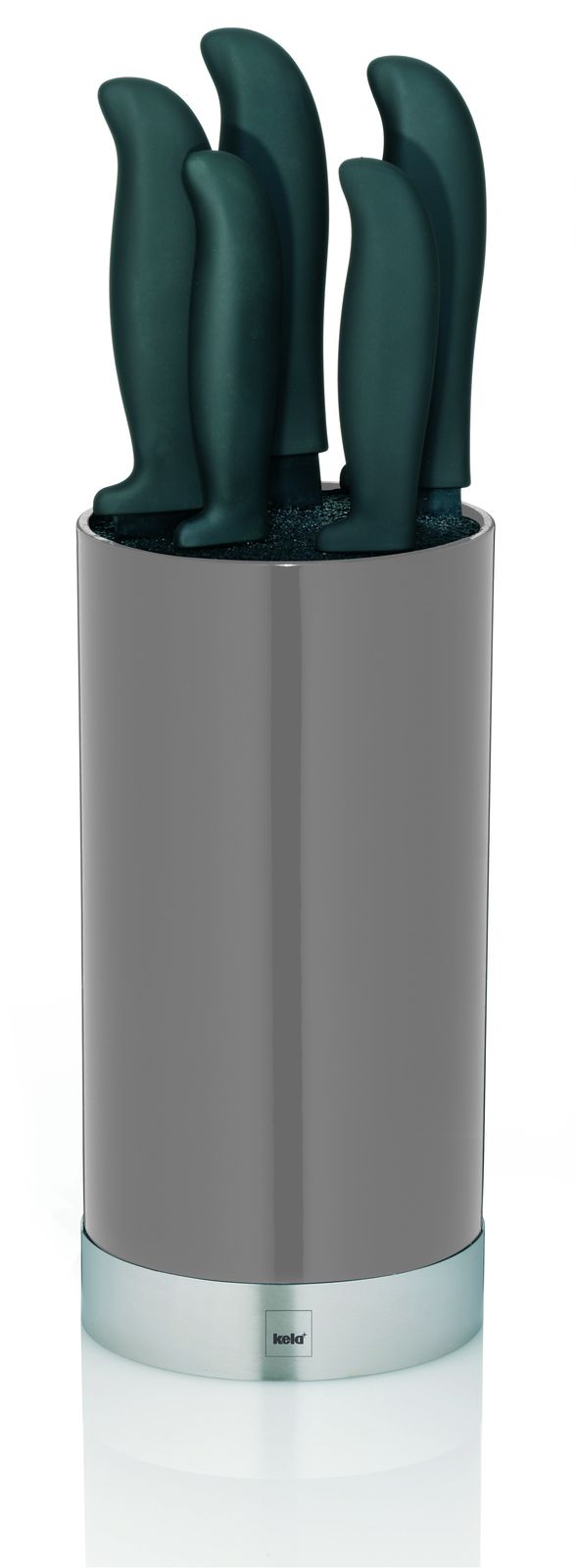 Kela Messerblock "Acida" Grau 22,5 cm x 11 cm Ø 11288