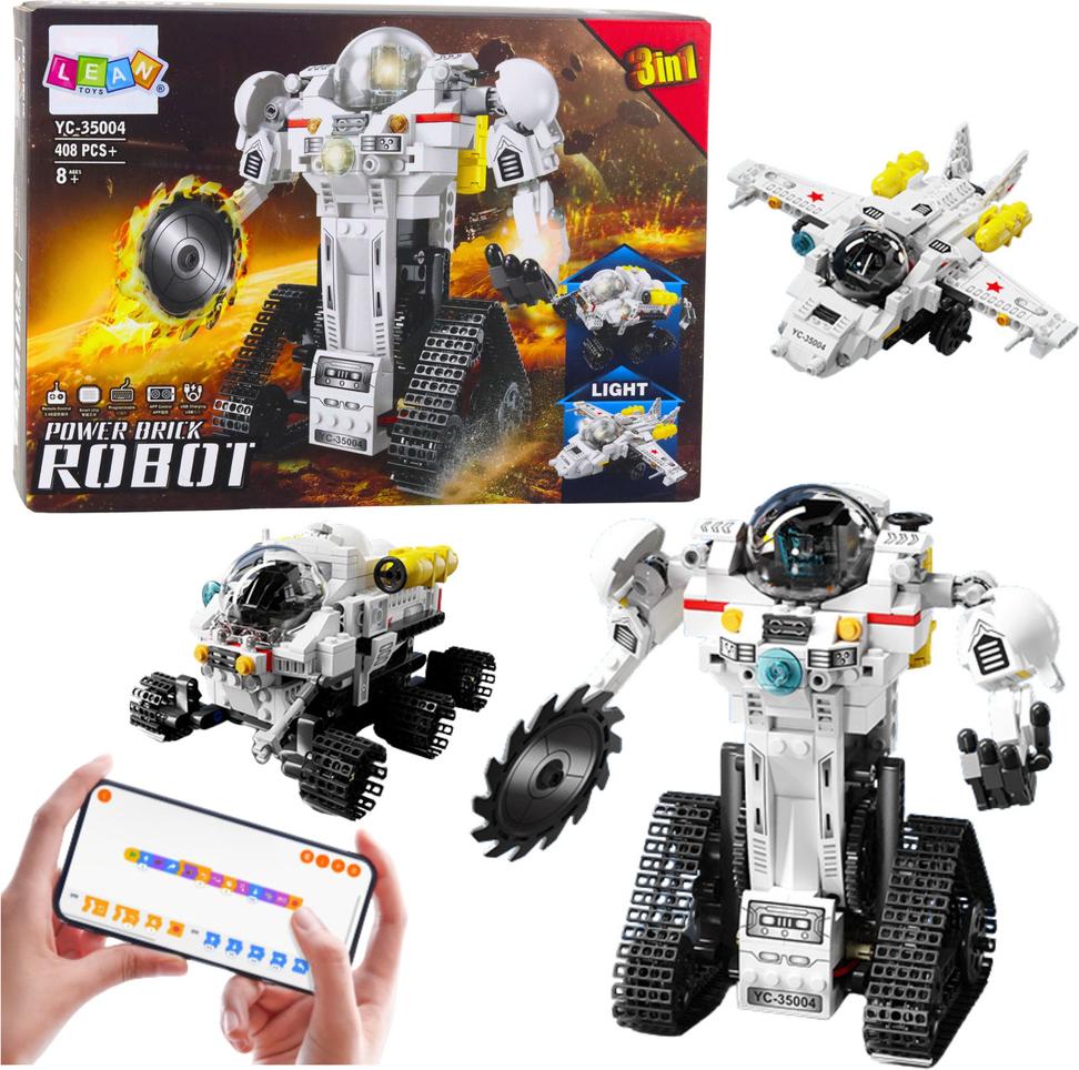 Leantoys Weltraumroboter-Bauklötze 3in1 408el