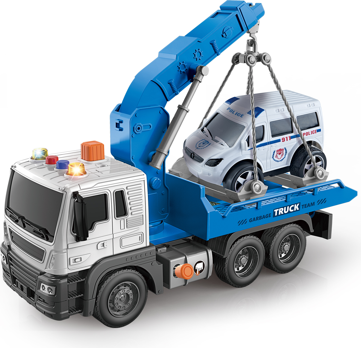 Srliya Abschleppwagen-Spielzeug – Metall-LKW Mit Kranhaken, Reibungsbetrieben | Für Kinder Ab 3 Jahren
