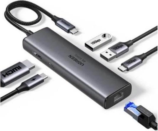 Ugreen REVODOK 6-IN-1 4K@60HZ HDMI ETH DOCK, Andocken, Dock, Grau 45000-0