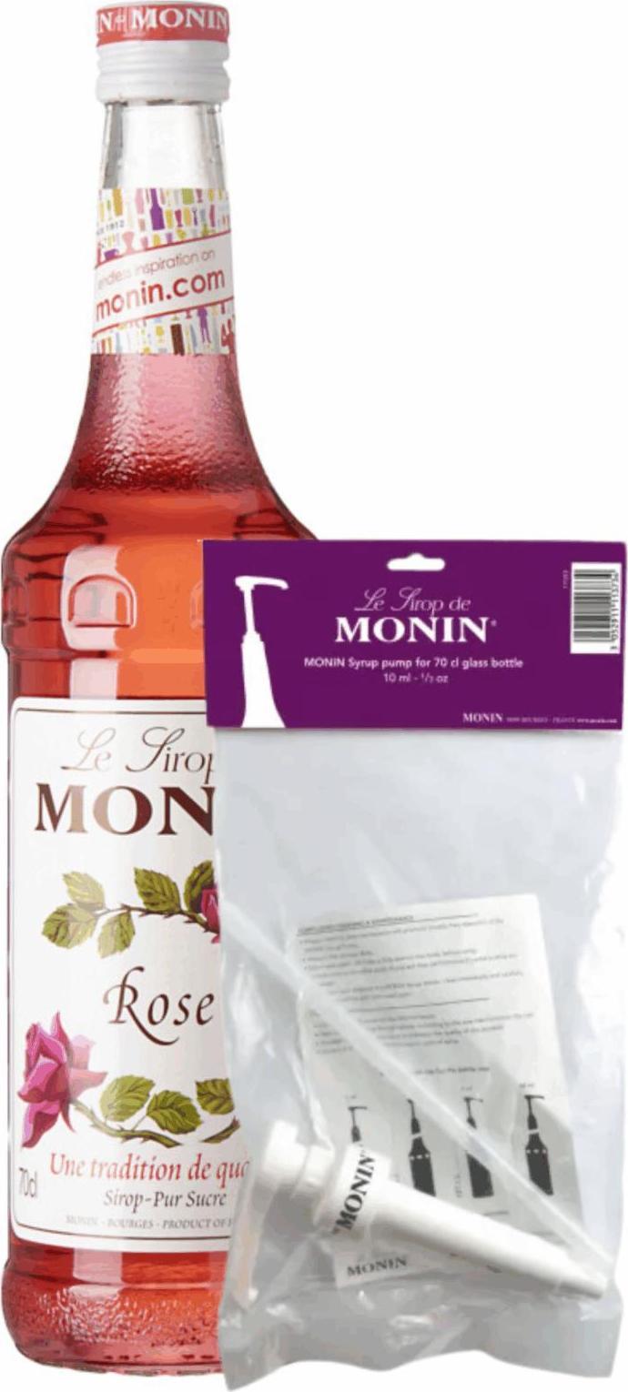 Monin Sirup Rose (70 cl) + Siruppumpe (10 ml)