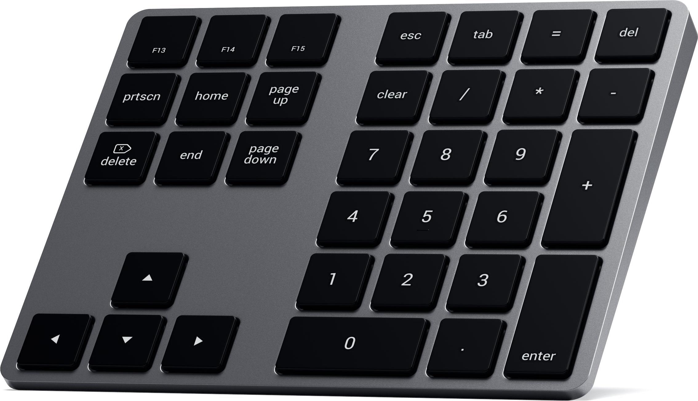 Satechi Extended kabelloses Keypad Kabellose Bluetooth-Verbindung Enthlt Funktionstasten und Navigationspfeile Passt zu Apple-Tastaturen und Zubehr ST-XLABKM