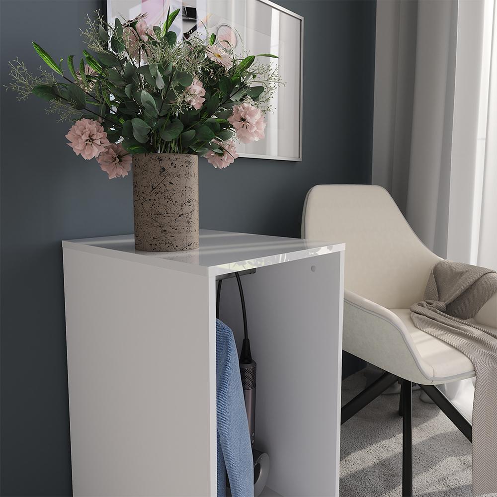 Vicco Kommode Sherry, 40.2 x 76.2 cm mit Containerdeckel, Weiß