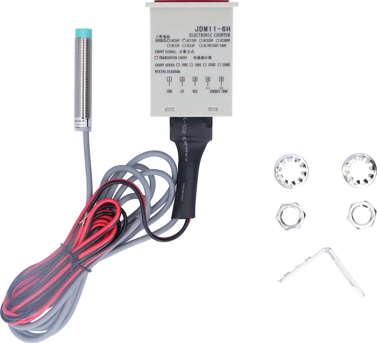 Cocosity BERM Digitaler elektronischer Zähler für Metallobjekte Kontakt Induktion Panel Reset JDM11?6HDC12-24V
