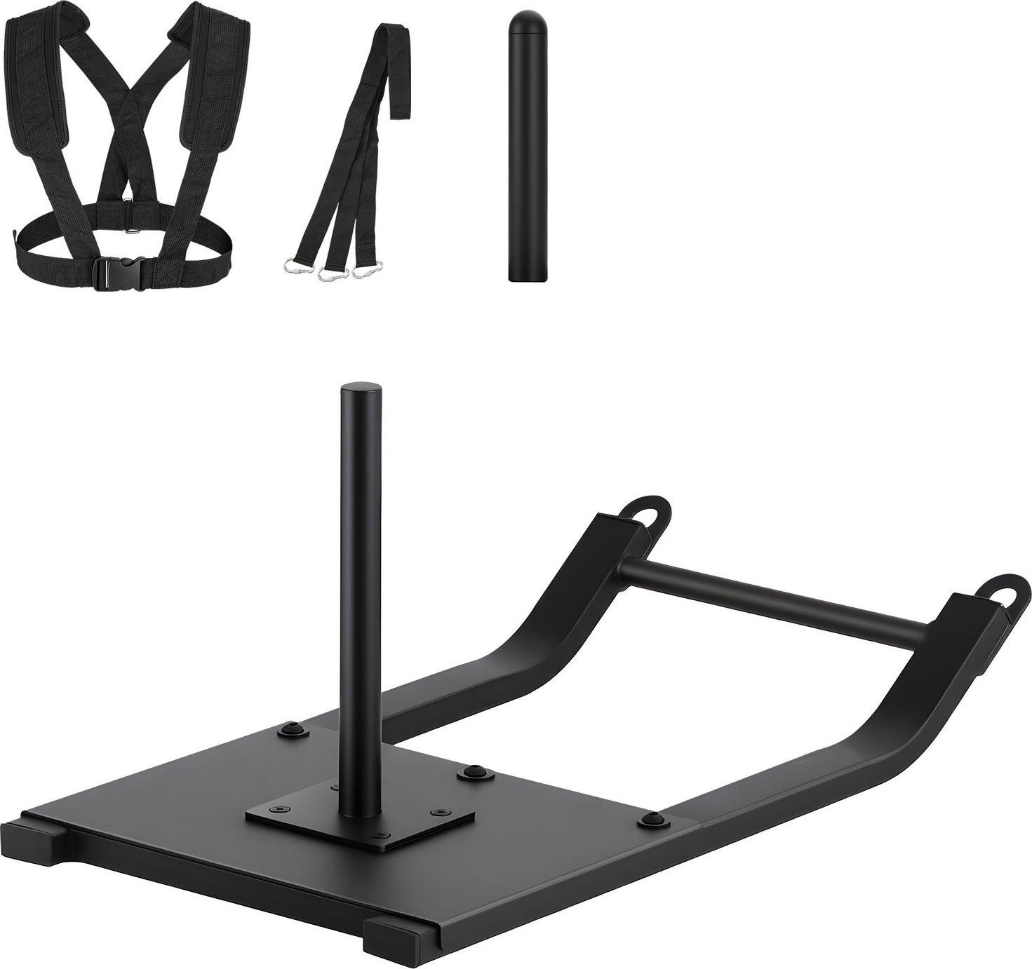 SucceBuy Gewichtsschlitten für Krafttraining, Fitnessgerät zur Steigerung der Geschwindigkeit bei sportlichen Übungen, Trainingsschlitten mit Gurt, geeignet für 25/51 mm Gewichtsscheiben QT1917