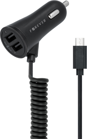 Nabíjačka do auta Micro-USB s 2 USB portami Univerzálny 3,4A kompatibilný s nabíjačkou batérií pre smartfóny a tablety Nákladné auto Nabíjací kábel do auta Čierny
