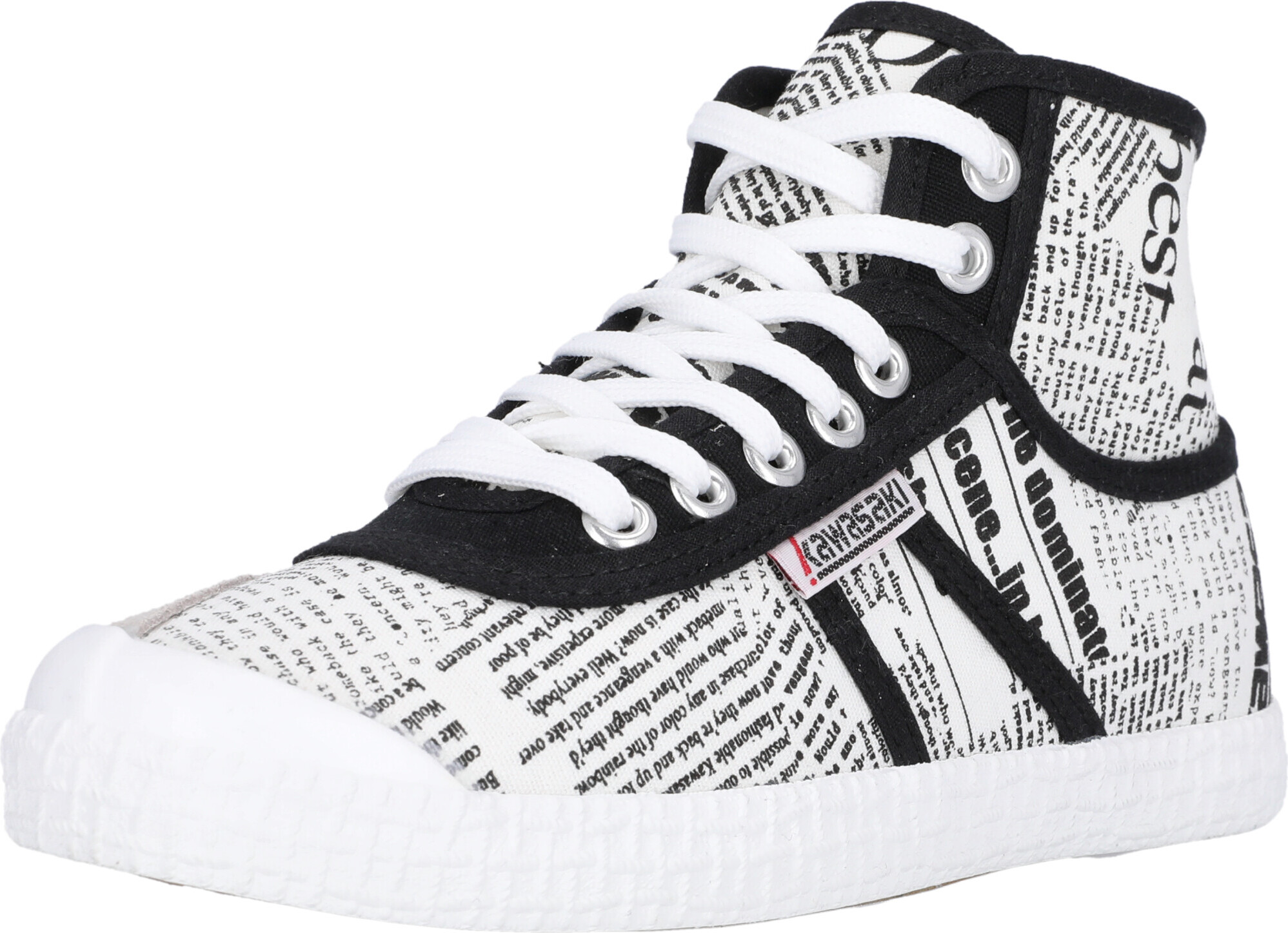 Kawasaki Canvas boot News paper mit modischem Newspaper-Print 1002 White 36